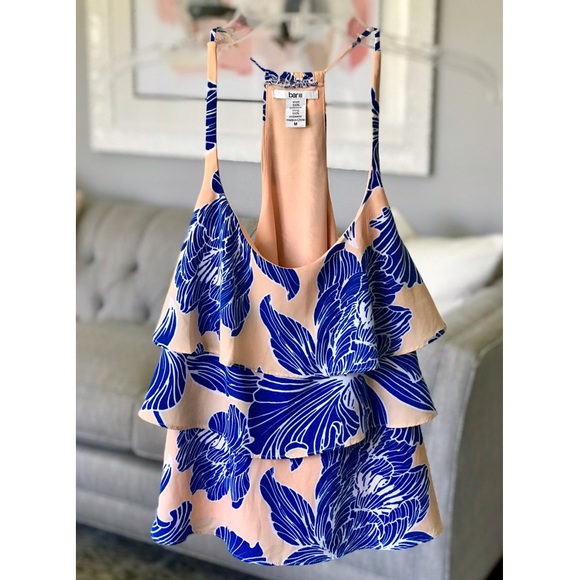 Bar III Tops - Bar III | Ruffled Floral Tank | Medium